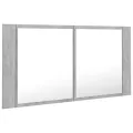Armoire de salle de bain à miroir LED Gris béton Acrylique
