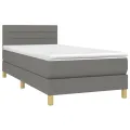 cadre de lit avec matelas et LED Gris foncé 90x190cm