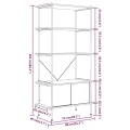 Étagère à 5 niveaux armoire 80x40x163cm Acier bois d'ingénierie
