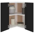 Armoire d'angle suspendue Noir 57x57x60 cm Aggloméré