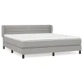 cadre de lit avec matelas Gris clair 160x200cm Tissu