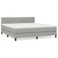 cadre de lit avec matelas Gris clair 160x200cm Tissu