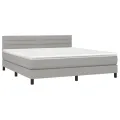 cadre de lit avec matelas Gris clair 160x200cm Tissu
