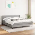 cadre de lit avec matelas Gris clair 160x200cm Tissu