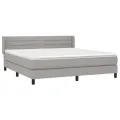 cadre de lit avec matelas Gris clair 160x200cm Tissu
