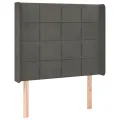 Tête de lit à LED Gris foncé 103x16x118/128 cm Velours