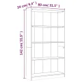 Bibliothèque 4 niveaux Chêne fumé 80x24x142cm Bois d'ingénierie
