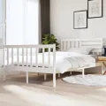 Cadre de lit Blanc Bois massif 140x190 cm