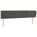 Tête de lit avec oreilles Gris foncé 203x23x78/88 cm Velours