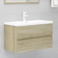 Ensemble de meubles de bain 2 pcs Chêne sonoma Aggloméré