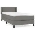 cadre de lit et matelas Gris foncé 90x190 cm Tissu