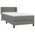 cadre de lit et matelas Gris foncé 90x190 cm Tissu
