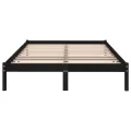 Cadre de lit Noir Bois de pin massif 140x190 cm