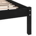 Cadre de lit Noir Bois de pin massif 140x190 cm