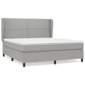 cadre de lit avec matelas Gris clair 180x200cm Tissu