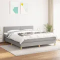 cadre de lit avec matelas Gris clair 180x200cm Tissu