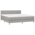 cadre de lit avec matelas Gris clair 180x200cm Tissu