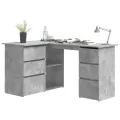 Bureau d'angle Gris béton 145x100x76 cm Aggloméré