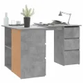 Bureau d'angle Gris béton 145x100x76 cm Aggloméré