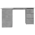 Bureau d'angle Gris béton 145x100x76 cm Aggloméré