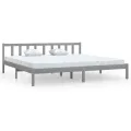Cadre de lit Gris Bois de pin massif 200x200 cm