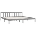 Cadre de lit Gris Bois de pin massif 200x200 cm
