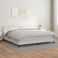 cadre de lit avec matelas Blanc 200x200cm Similicuir