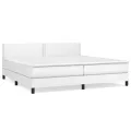 cadre de lit avec matelas Blanc 200x200cm Similicuir