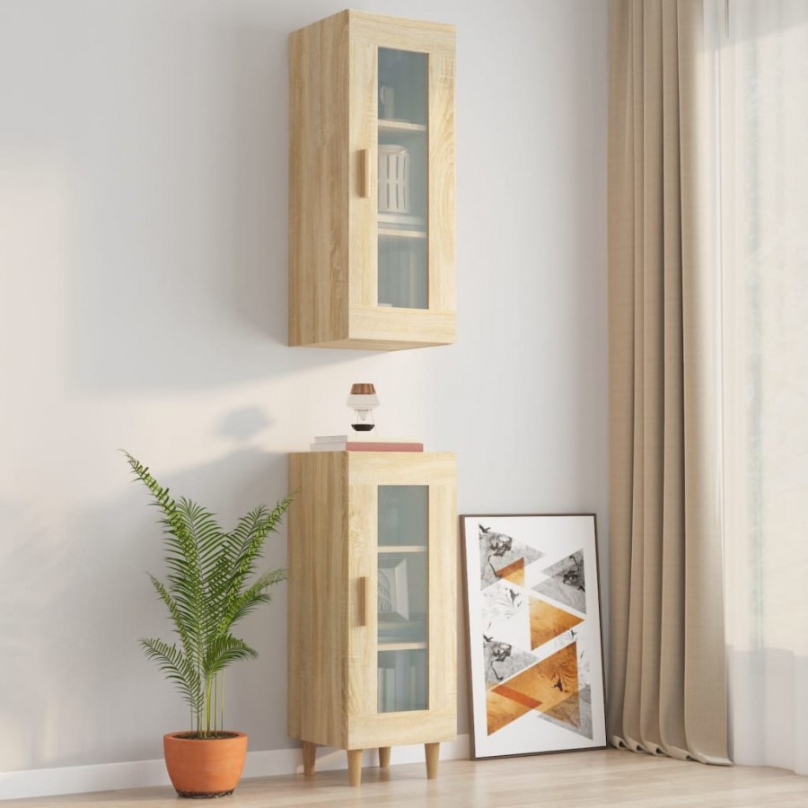 Armoire murale suspendue Chêne Sonoma 34,5x34x90 cm