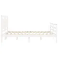 Cadre de lit avec tête de lit blanc 160x200 cm bois massif
