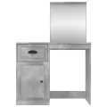 Coiffeuse et miroir gris béton 90x50x132,5 cm bois d'ingénierie