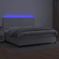cadre de lit avec matelas et LED Blanc 200x200 cm