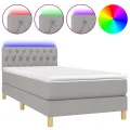 cadre de lit avec matelas et LED Gris clair 90x200cm