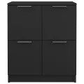 Buffet noir 60x30x70 cm bois d'ingénierie