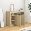 Buffet avec lumières LED chêne sonoma 115,5x30x75 cm