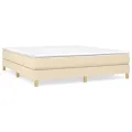 cadre de lit avec matelas Crème 180x200 cm Tissu
