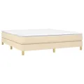 cadre de lit avec matelas Crème 180x200 cm Tissu
