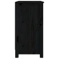 Bibliothèque Noir 50x35x68 cm Bois de pin massif
