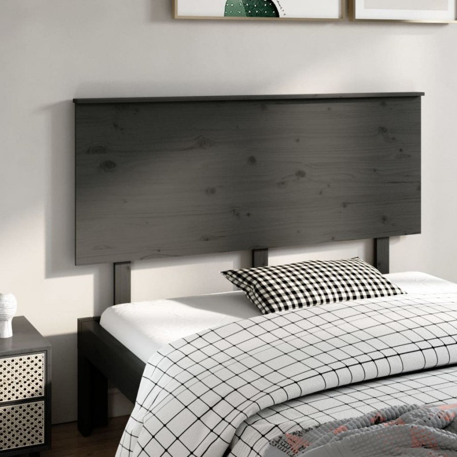 Tête de lit Gris 144x6x82,5 cm Bois massif de pin