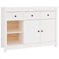 Buffet Blanc 100x35x74 cm Bois massif de pin