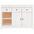 Buffet Blanc 100x35x74 cm Bois massif de pin