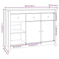 Buffet Blanc 100x35x74 cm Bois massif de pin