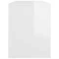 Tabouret de toilette Blanc brillant70x35x45cm Bois d'ingénierie