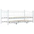 Cadre de lit blanc acier 180x200/90x200 cm