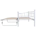 Cadre de lit blanc acier 180x200/90x200 cm