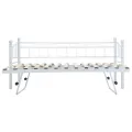 Cadre de lit blanc acier 180x200/90x200 cm
