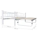 Cadre de lit blanc acier 180x200/90x200 cm