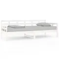 Lit de jour blanc bois de pin massif 90x200 cm