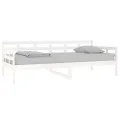 Lit de jour blanc bois de pin massif 90x200 cm
