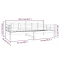 Lit de jour blanc bois de pin massif 90x200 cm